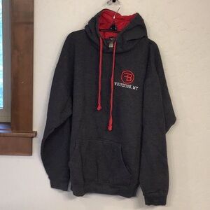 Whitefish, Montana, Firebrand Hotel Hoodie, gray and red, M, Ouray